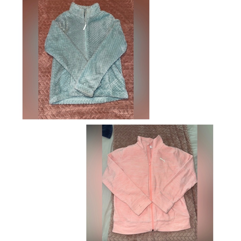 Girls Size L Jacket & Fleece Bundle | Puma + Swiss Alps | Fall Winter Layers